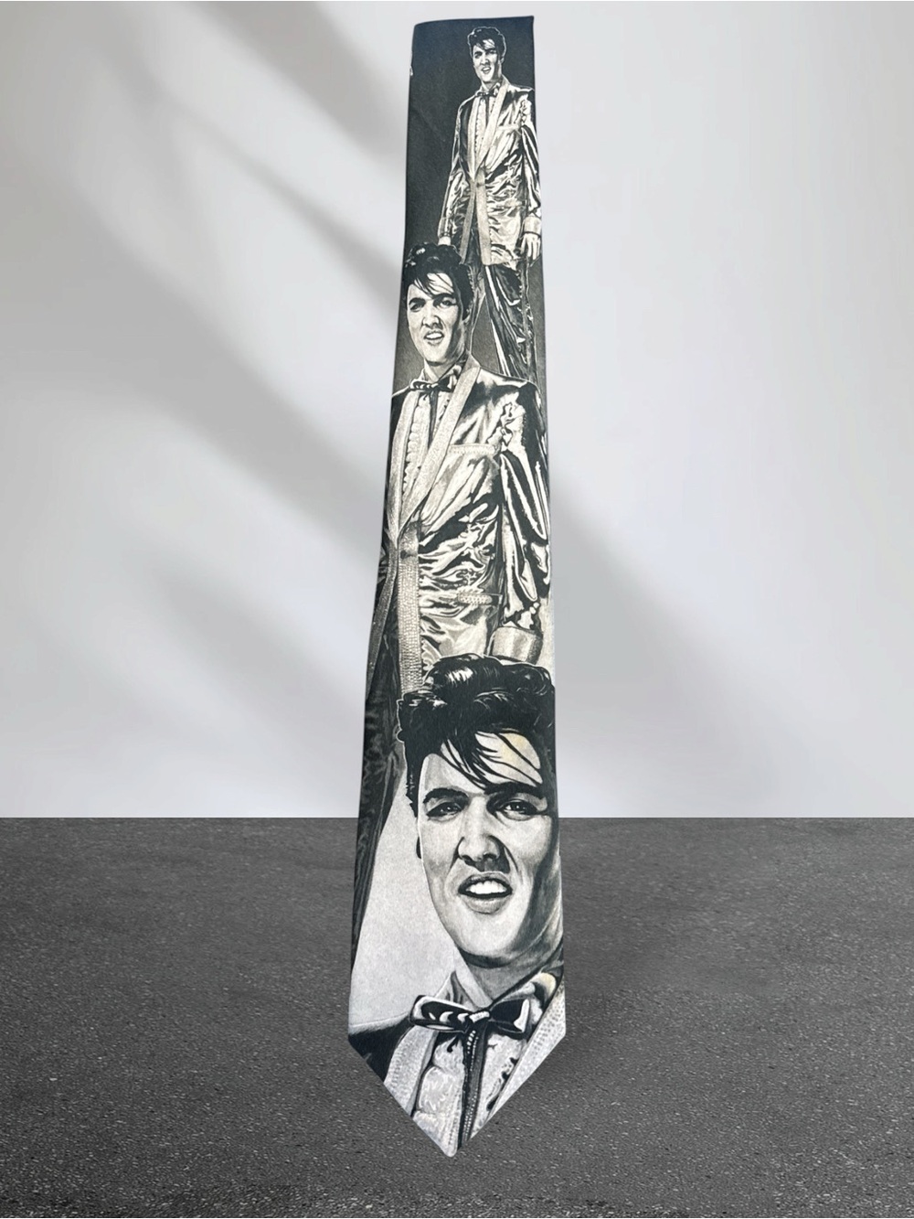 Vintage Elvis Presley Ralph Marlin Black/White Necktie